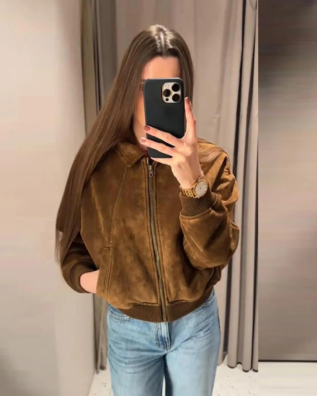 Heather Faux Suede Jacket - Image 7