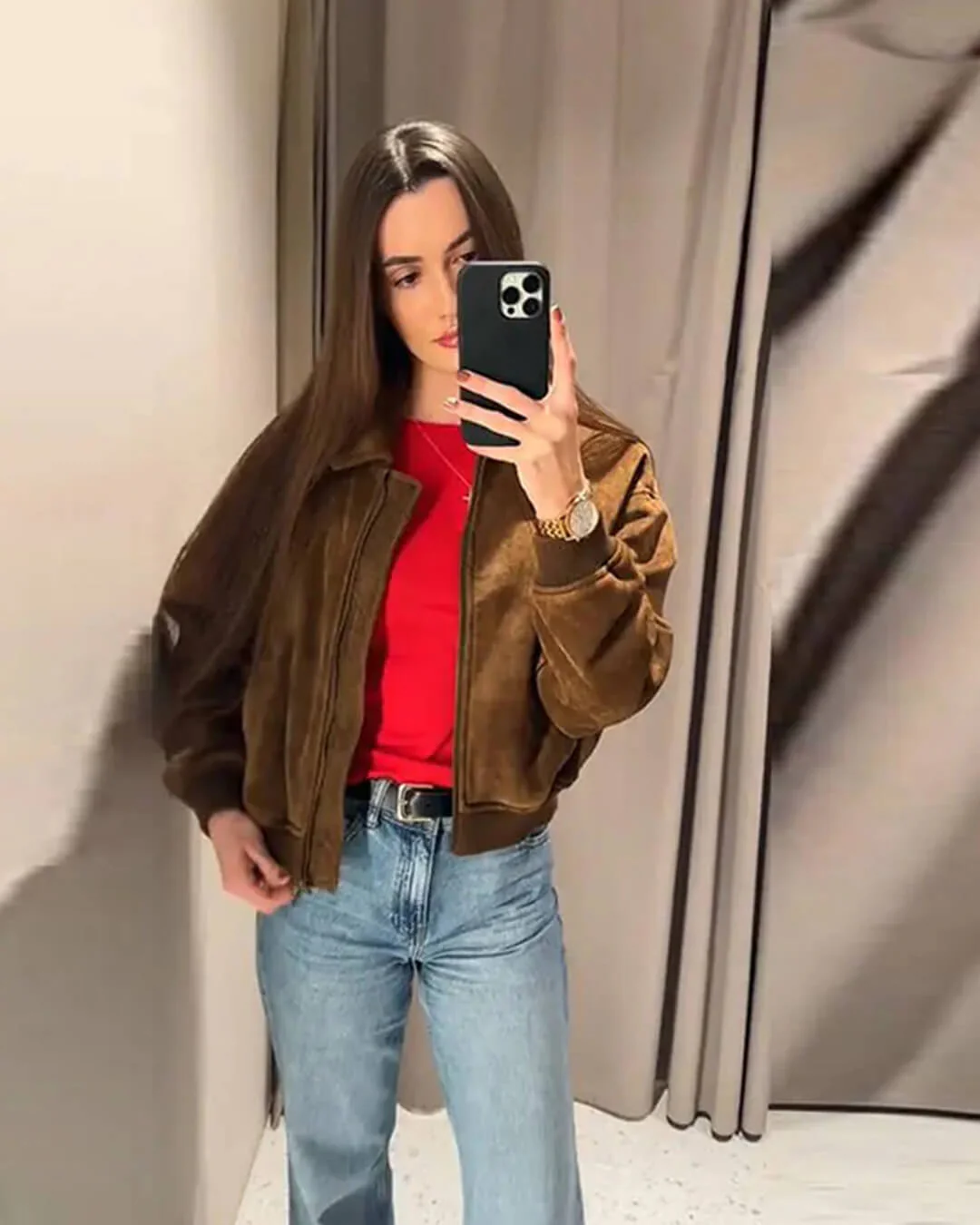 Heather Faux Suede Jacket - Image 8