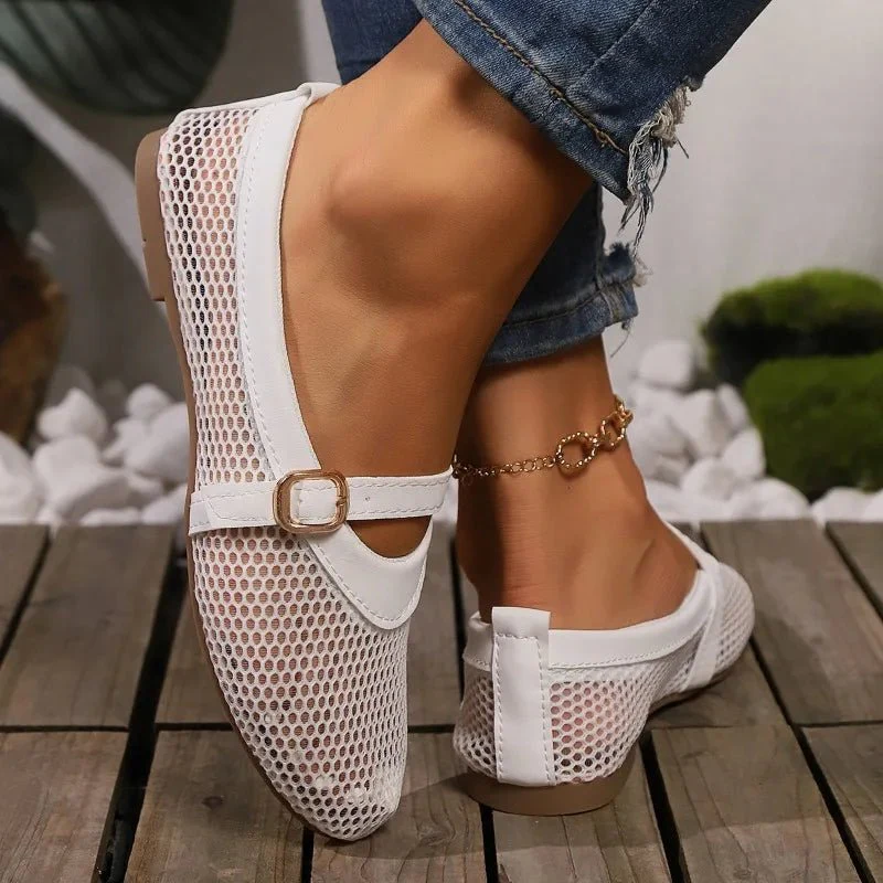 Hermione Mesh Mary Jane Ballet Flats - Image 6