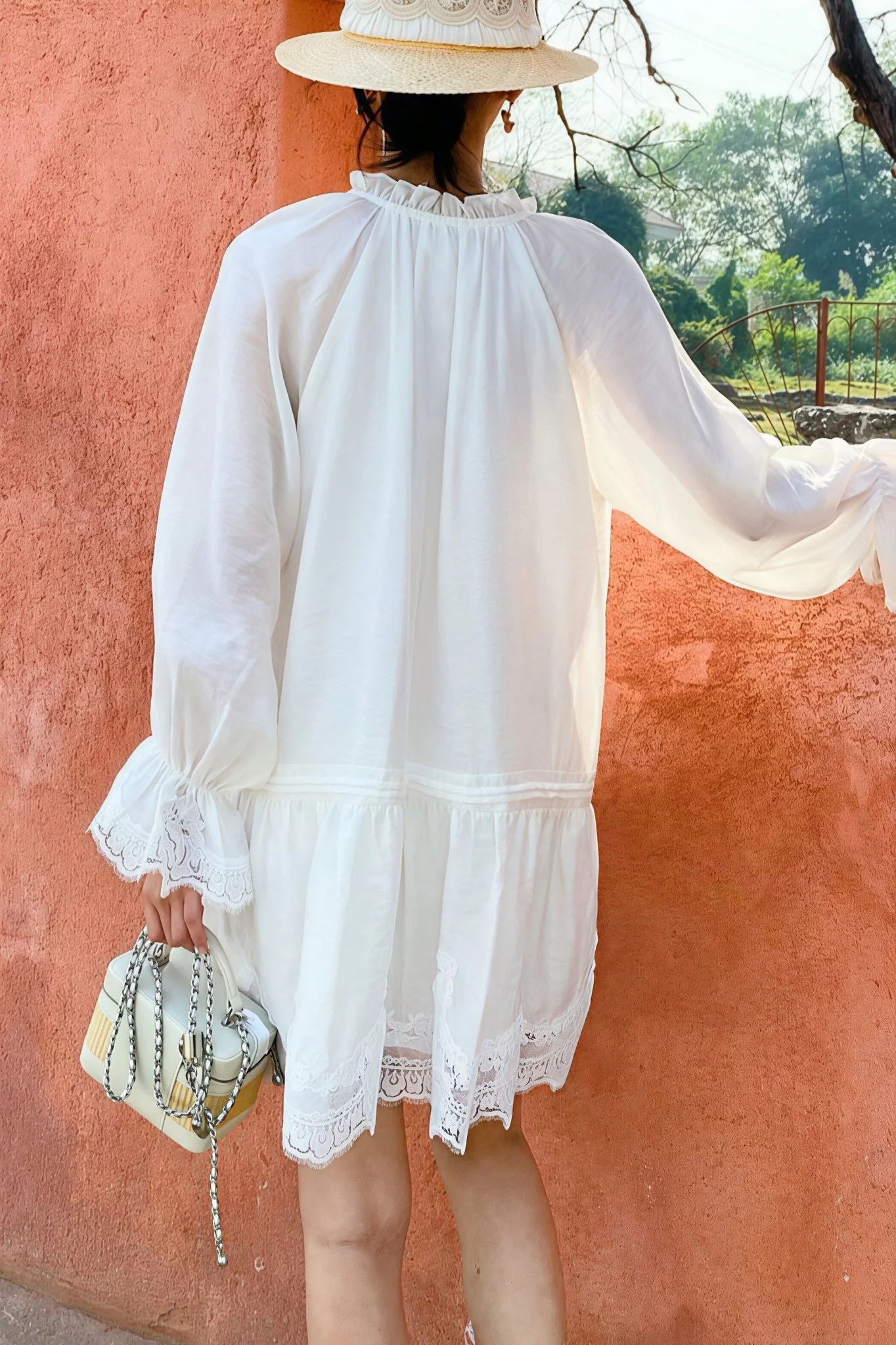 Imara Linen Lace Patchwork Midi Dress - Image 6