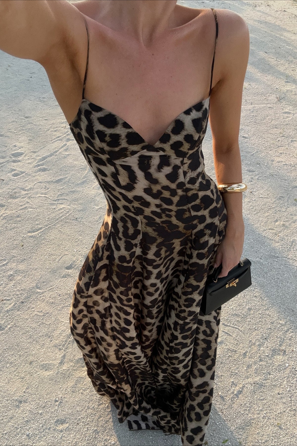 Imogen Leopard Print Spaghetti Strap Maxi Dress