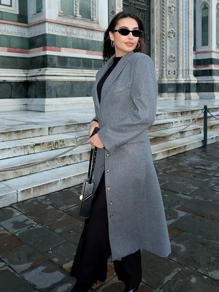 Iris Cinched Waist Long Coat - Image 3