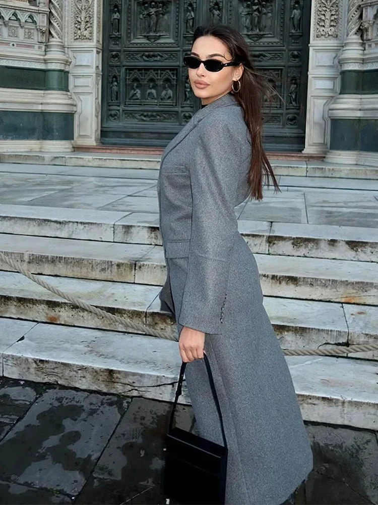 Iris Cinched Waist Long Coat - Image 4