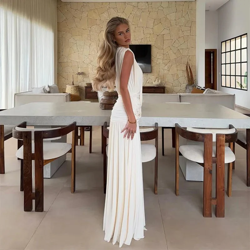 Isabella Draped V-Neck Maxi Dress - Image 5