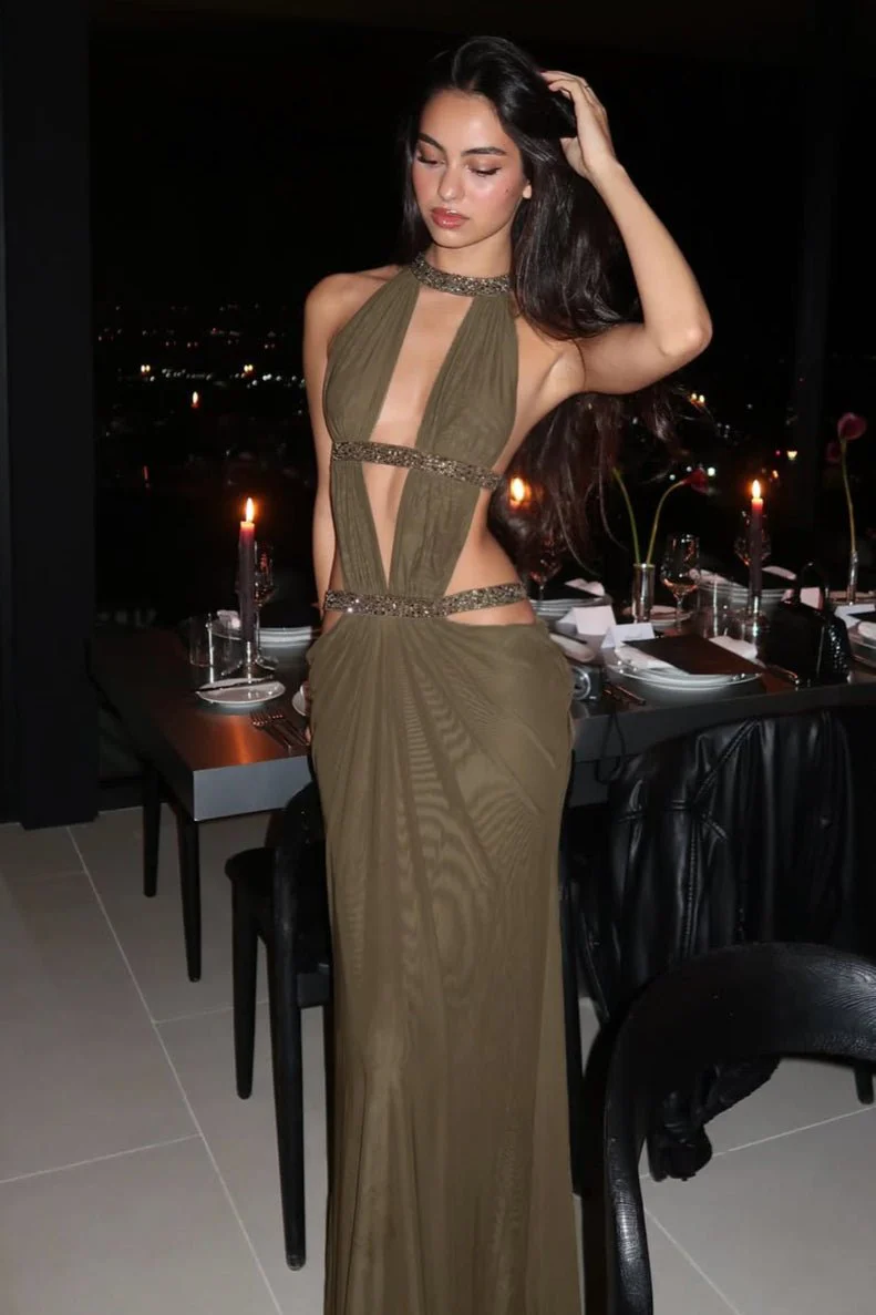 Isolde Ruched Cut Out Maxi Dress - Image 3