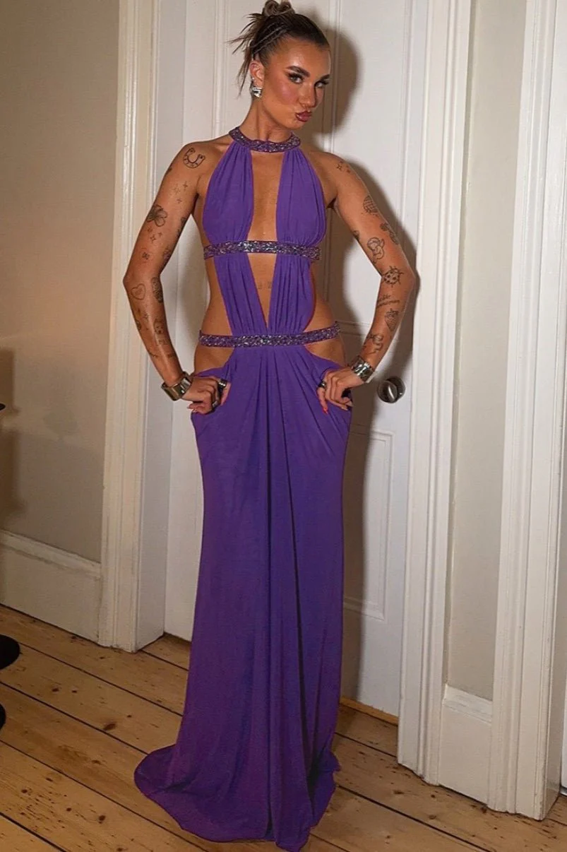 Isolde Ruched Cut Out Maxi Dress - Image 8