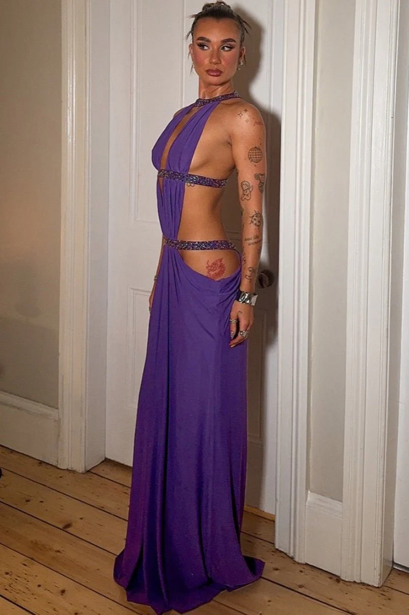 Isolde Ruched Cut Out Maxi Dress - Image 9