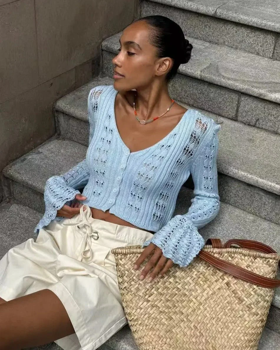 Ivana Hollow Out Knitted Cardigan