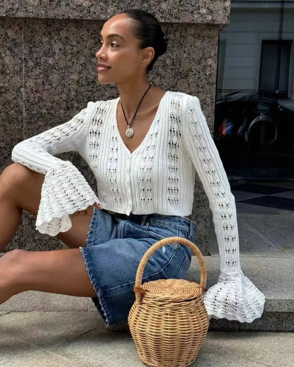 Ivana Hollow Out Knitted Cardigan - Image 10