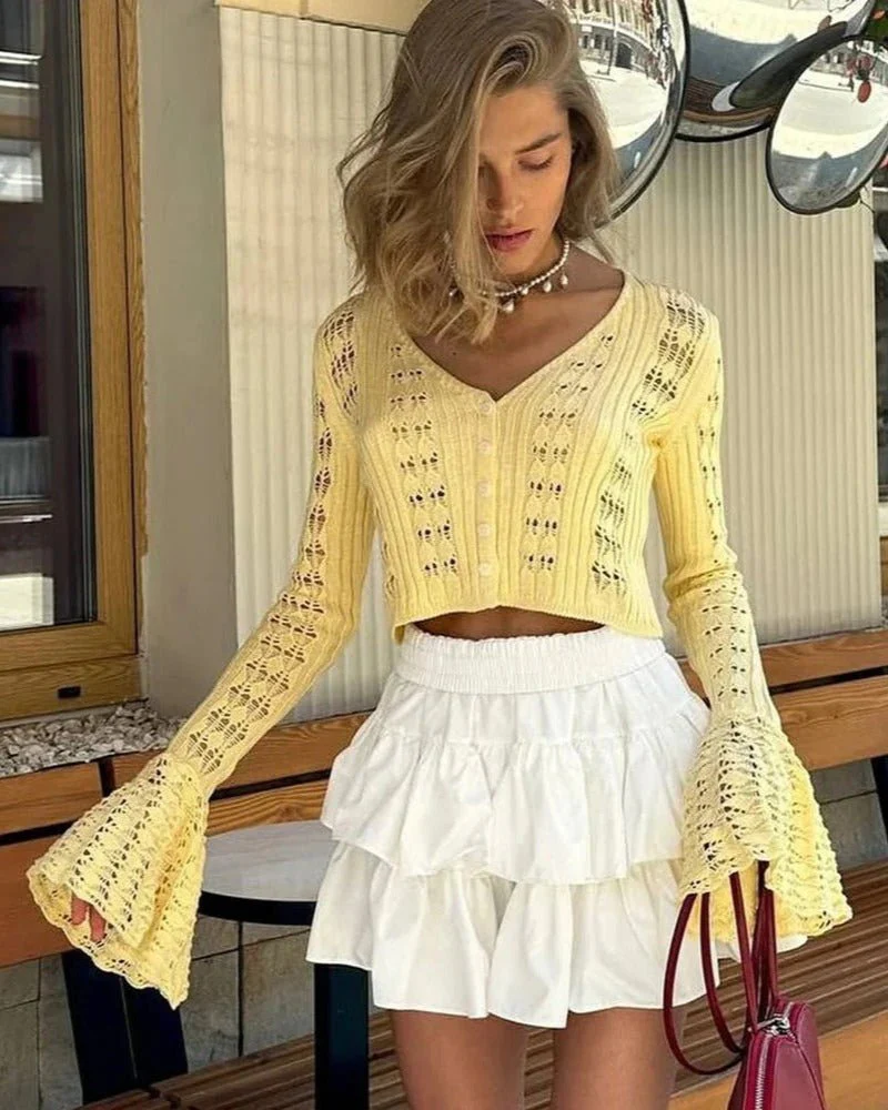 Ivana Hollow Out Knitted Cardigan - Image 5