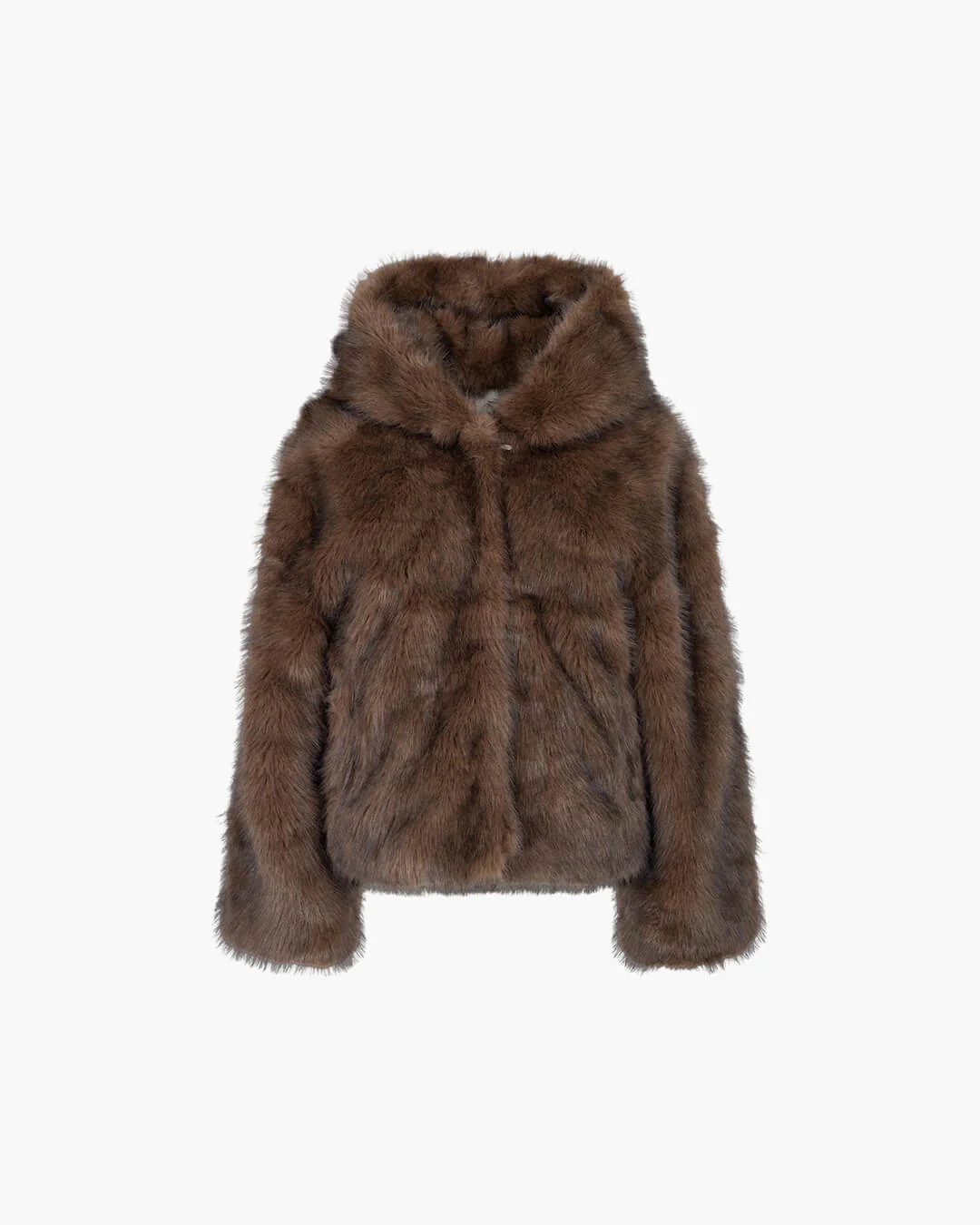 Ivy Faux Fur Hooded Short Coat - Image 7