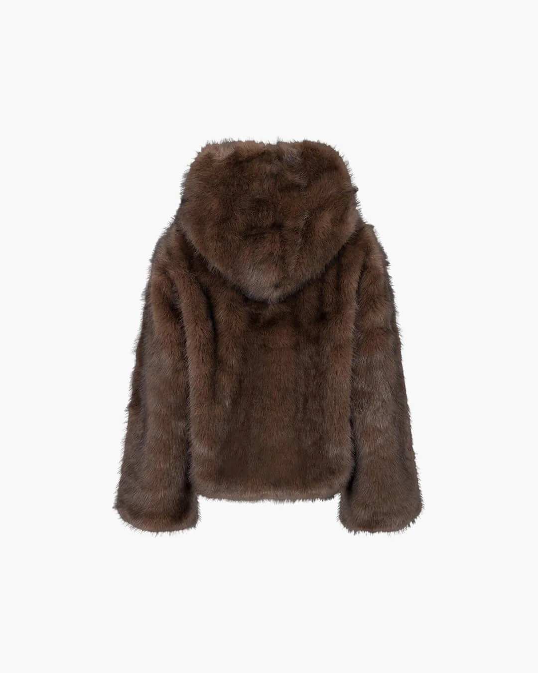 Ivy Faux Fur Hooded Short Coat - Image 8