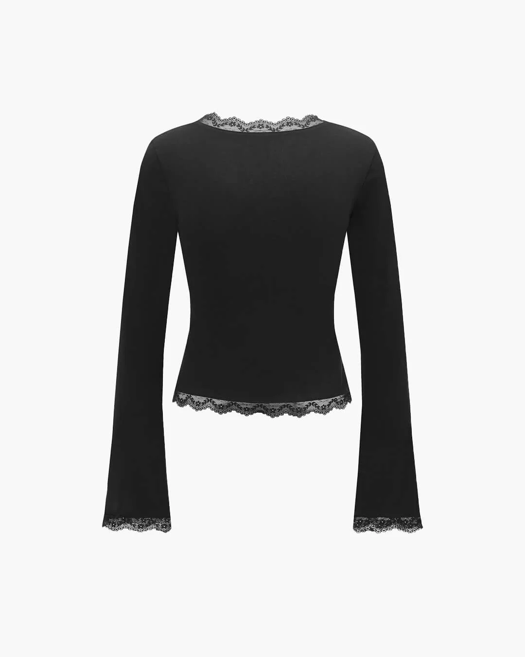 Jackie Lace Trim Square Neck Top - Image 4