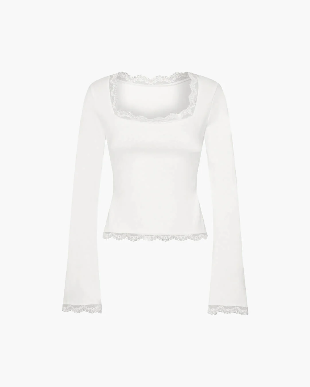 Jackie Lace Trim Square Neck Top - Image 5