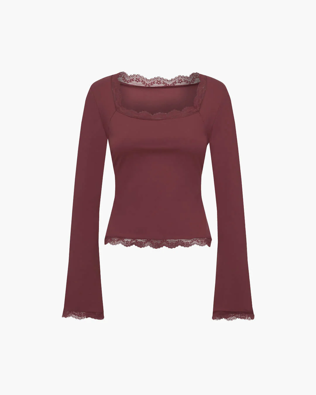 Jackie Lace Trim Square Neck Top - Image 6