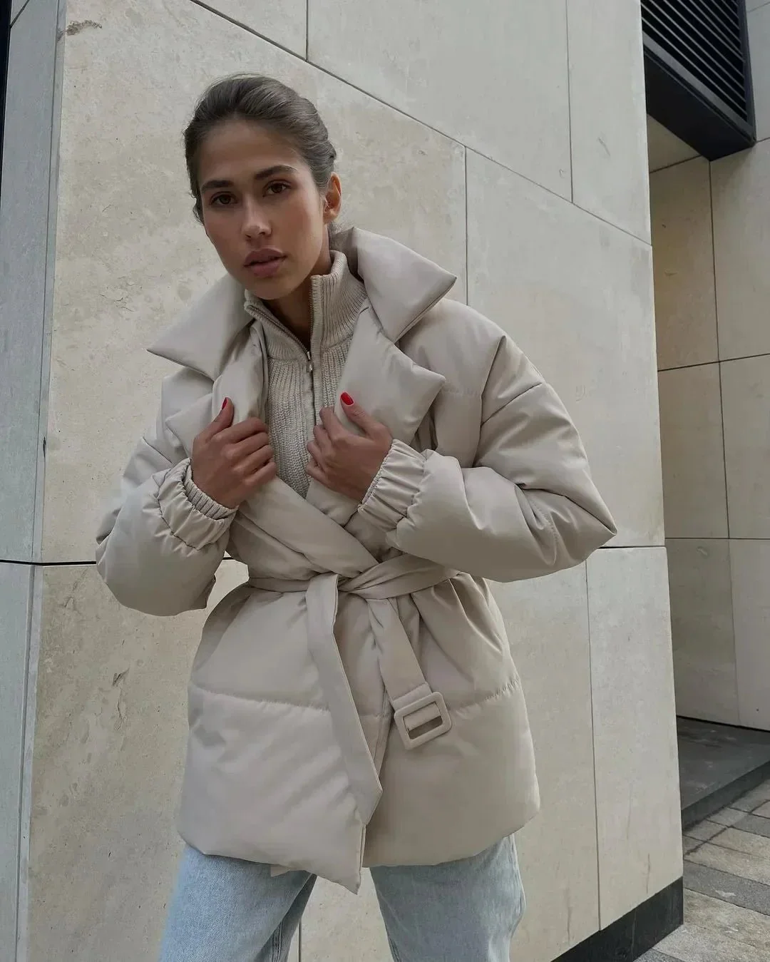 Jaime Belted Puffer Jacket - Image 9