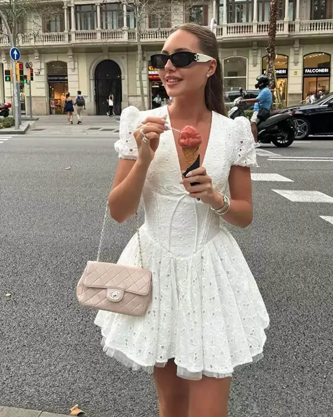 Jane Puff Sleeve Embroidered Mini Dress