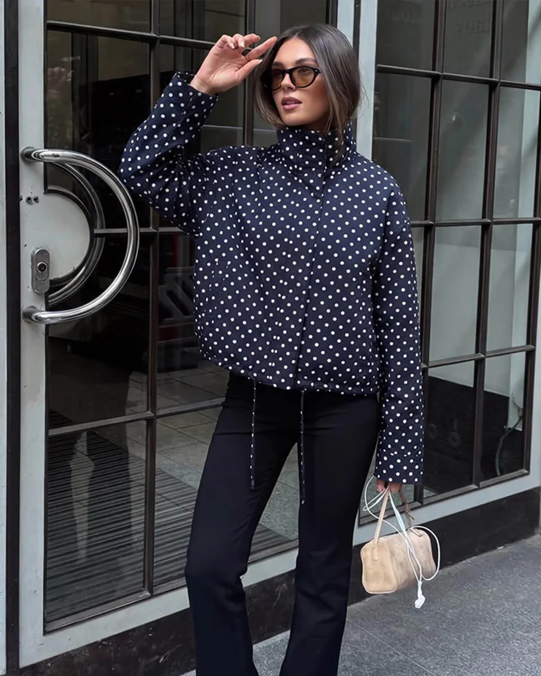 Janelle High Collar Drawstring Jacket