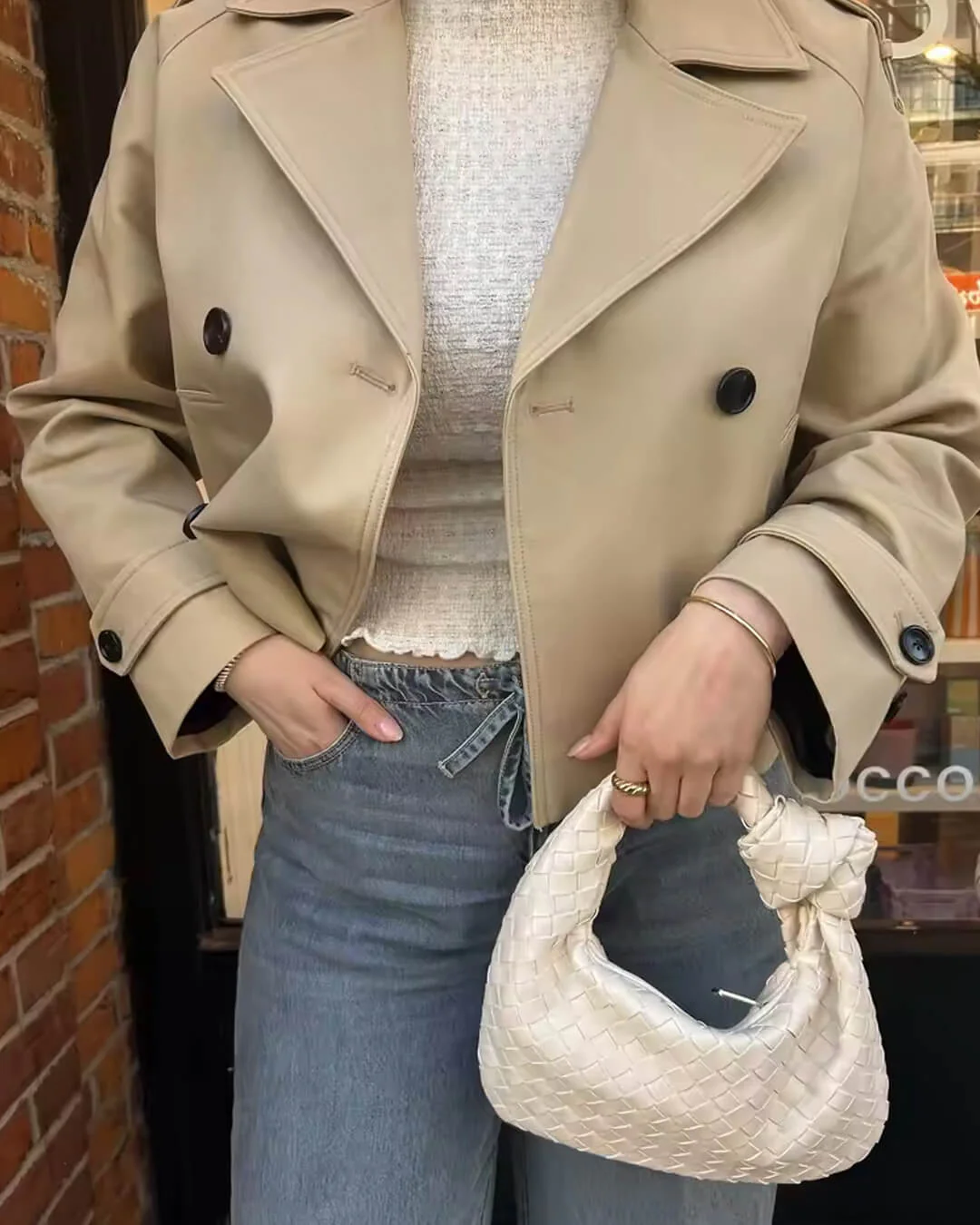 Janice Cropped Trench Coat - Image 4