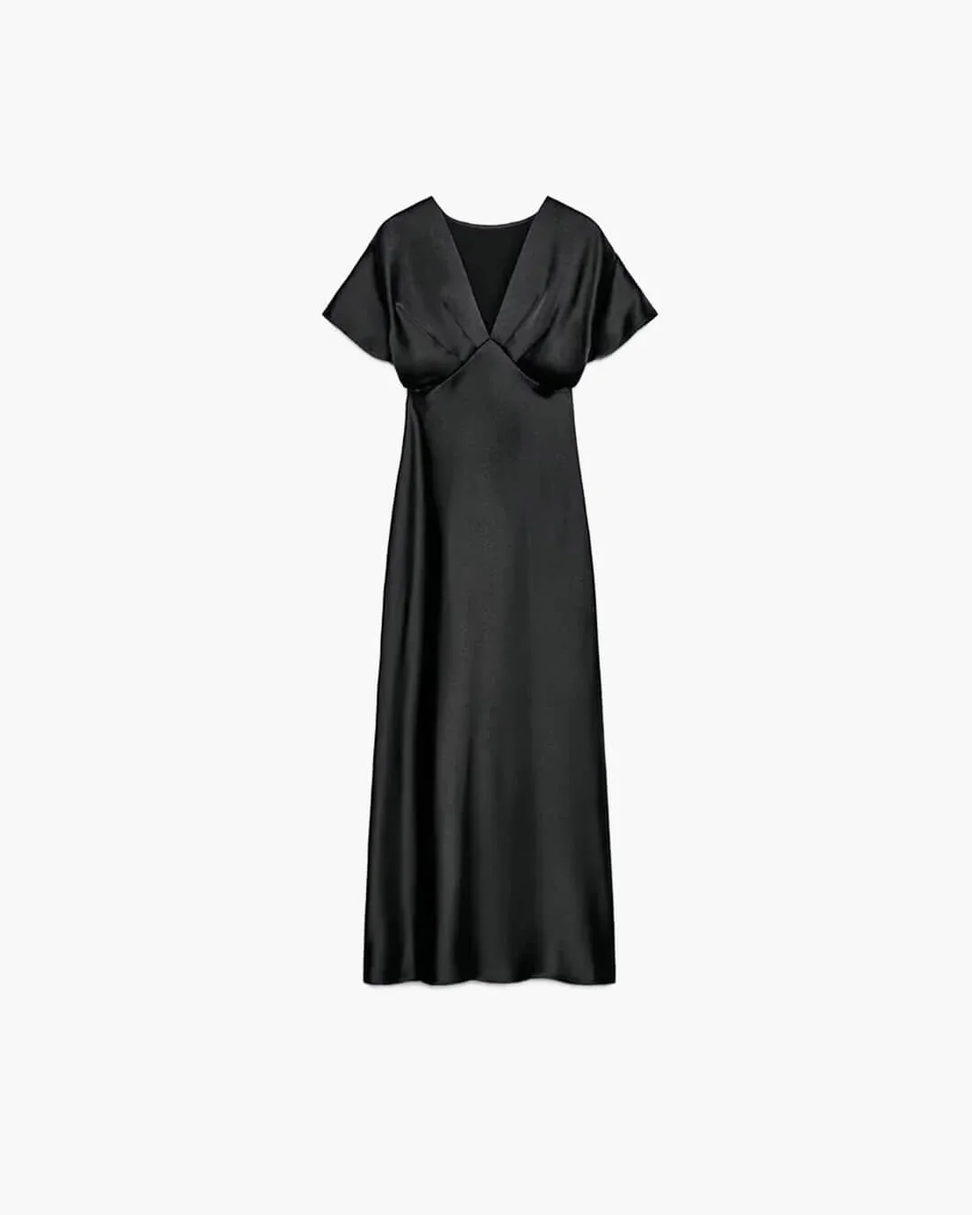 Janna V Neck Satin Midi Dress - Image 8