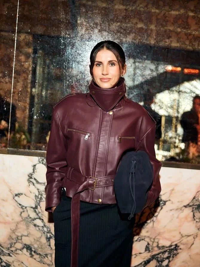 Jaqueline Belted Faux Leather Jacket - Image 7