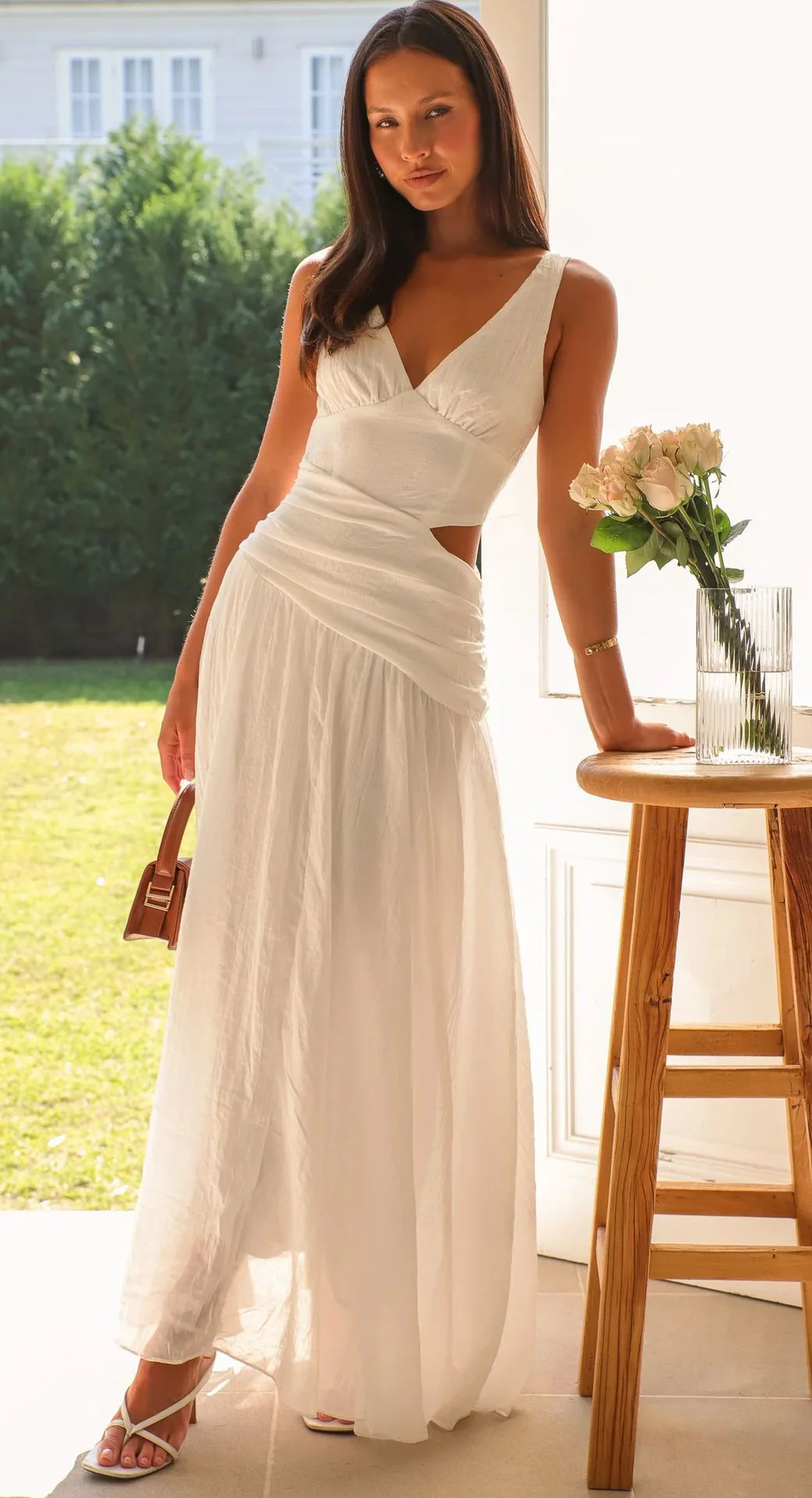 Jemilie Flared Cutout Midi Dress