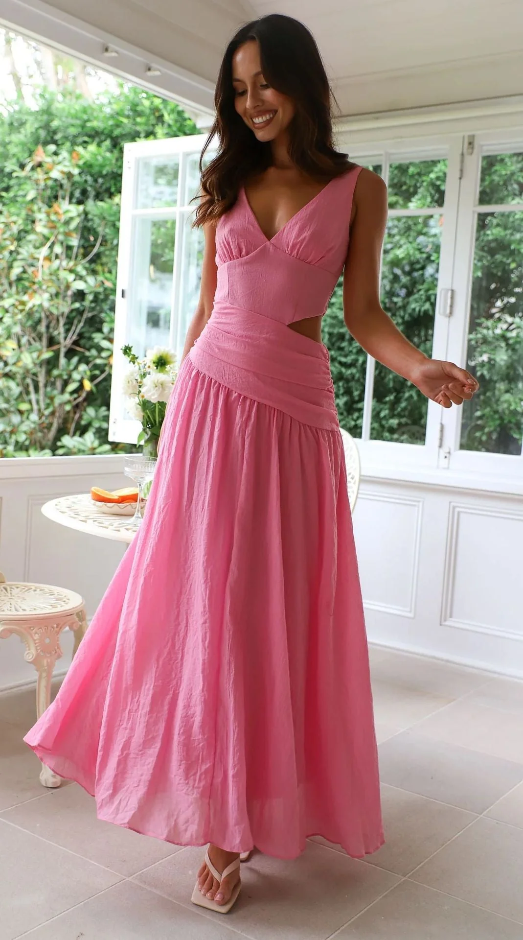 Jemilie Flared Cutout Midi Dress - Image 5