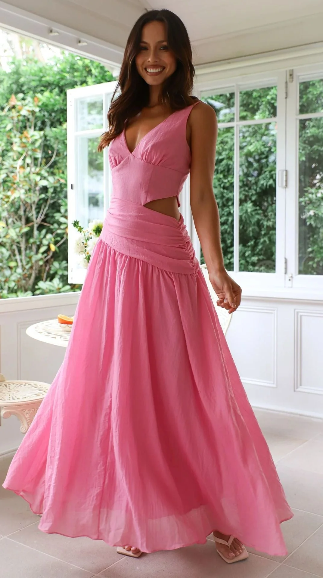 Jemilie Flared Cutout Midi Dress - Image 6