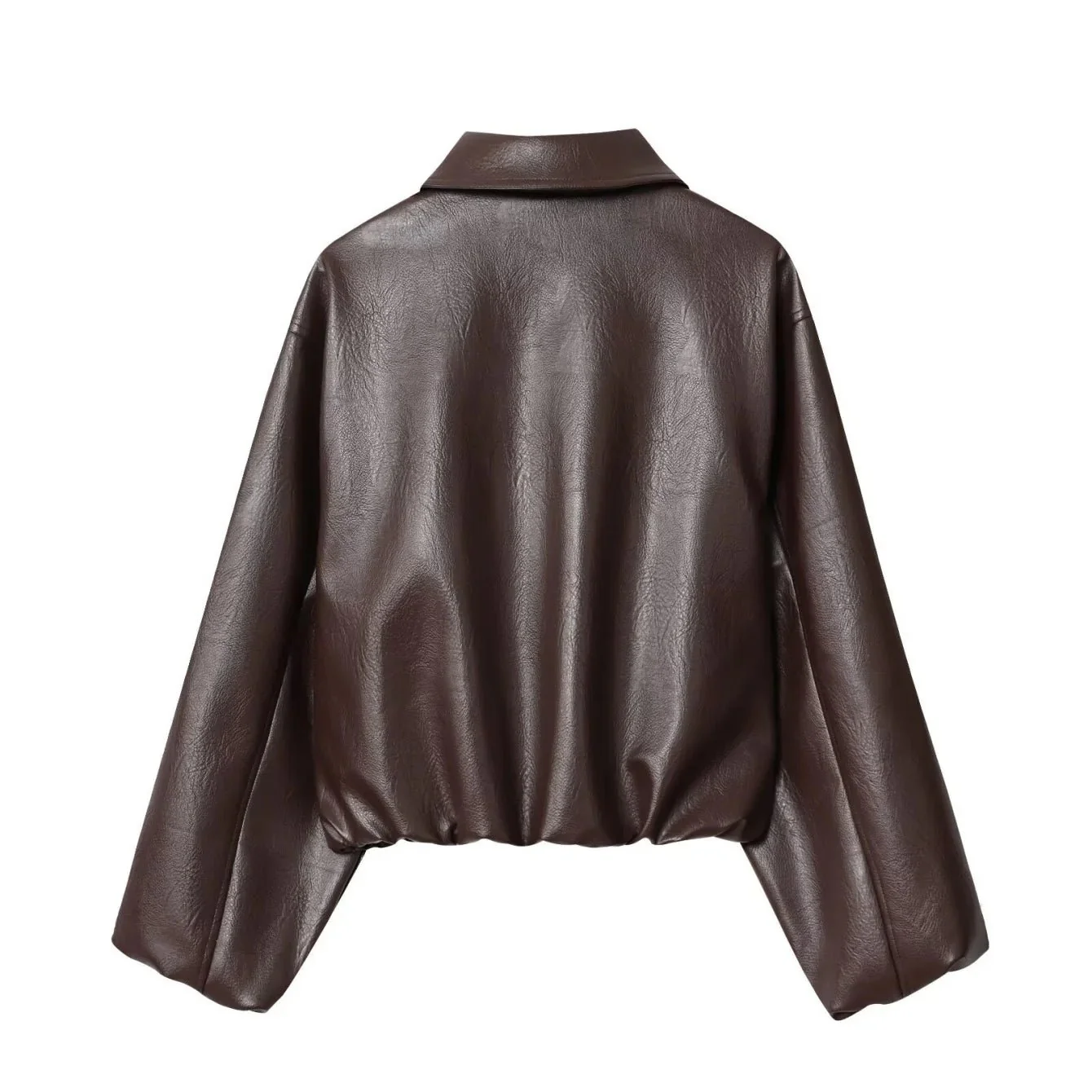Jenny Faux Leather Bomber Jacket - Image 13