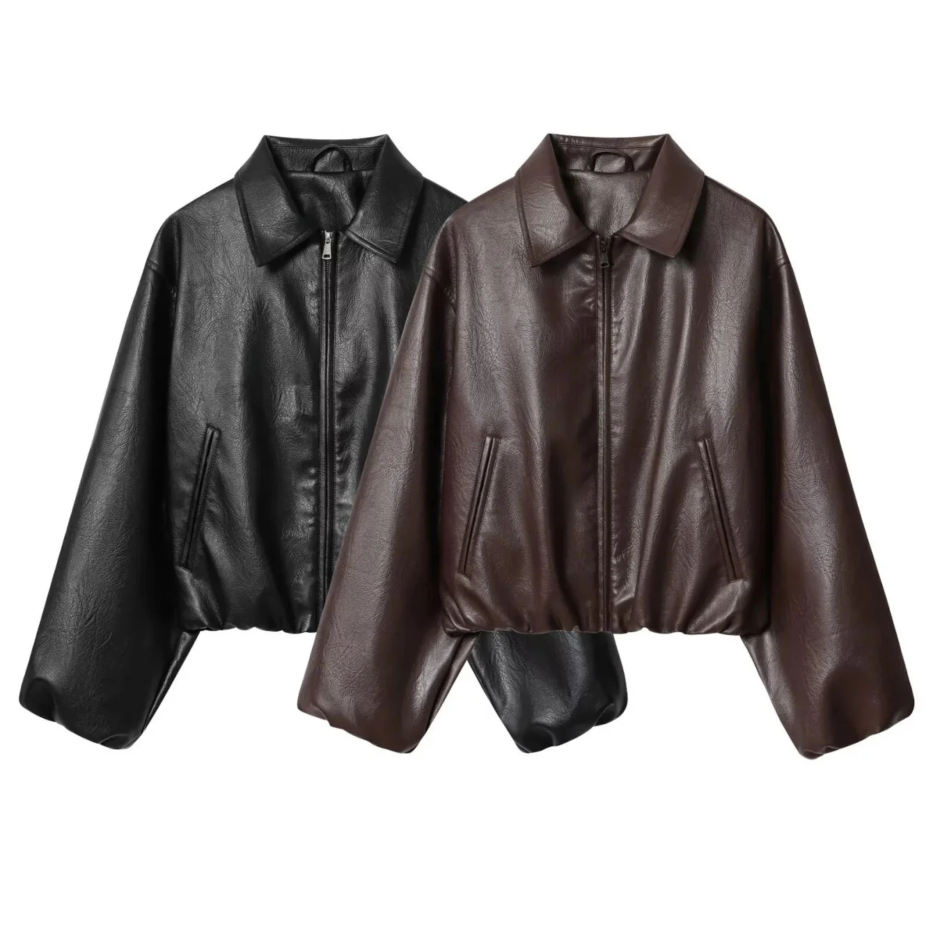 Jenny Faux Leather Bomber Jacket - Image 14