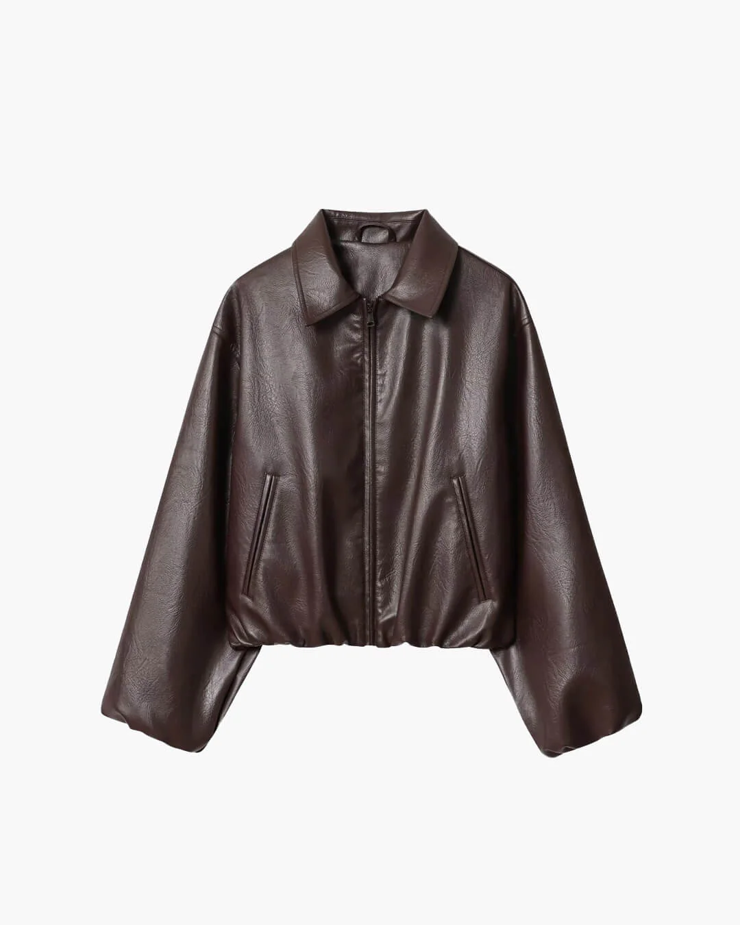 Jenny Faux Leather Bomber Jacket - Image 6