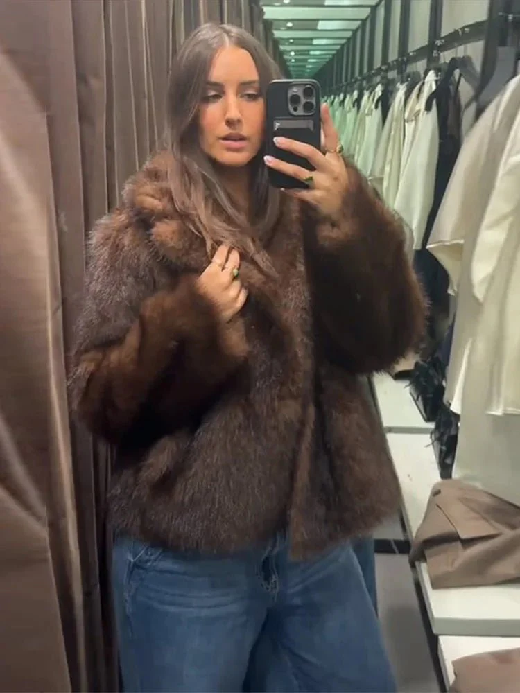Jenny Reversible Faux Fur Leather Jacket - Image 2