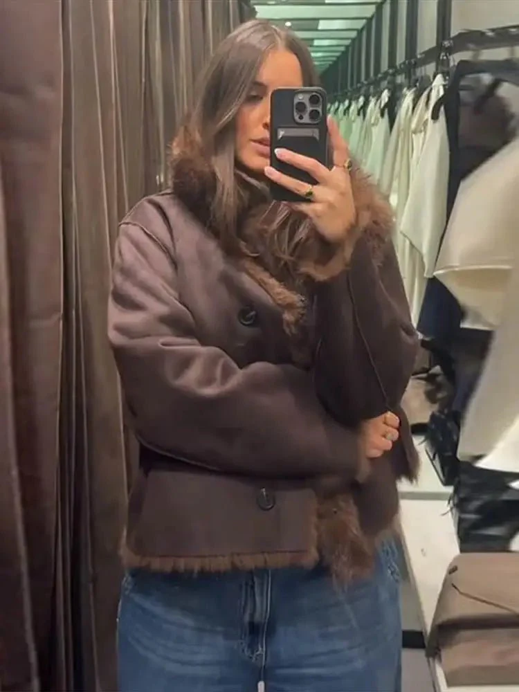 Jenny Reversible Faux Fur Leather Jacket - Image 4