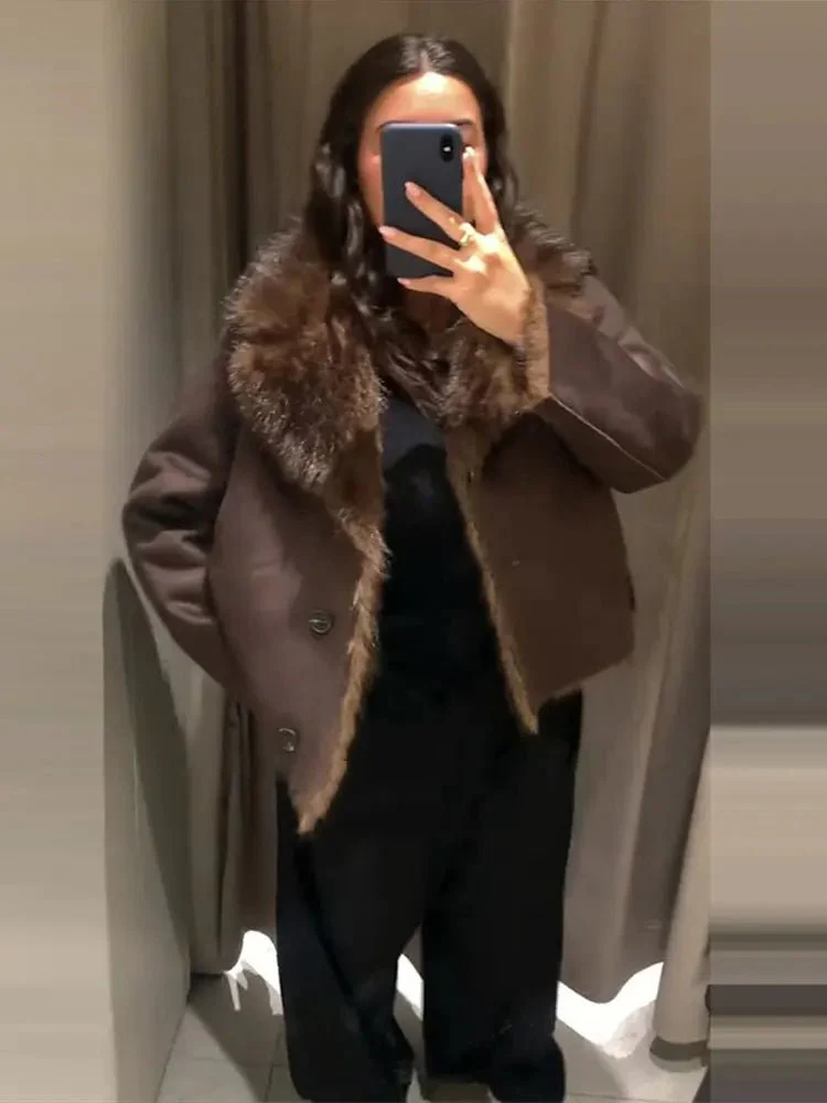 Jenny Reversible Faux Fur Leather Jacket - Image 5