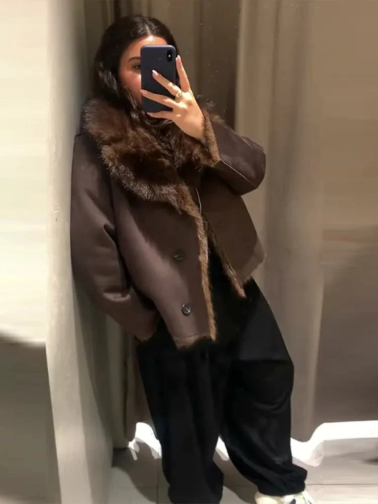 Jenny Reversible Faux Fur Leather Jacket - Image 6