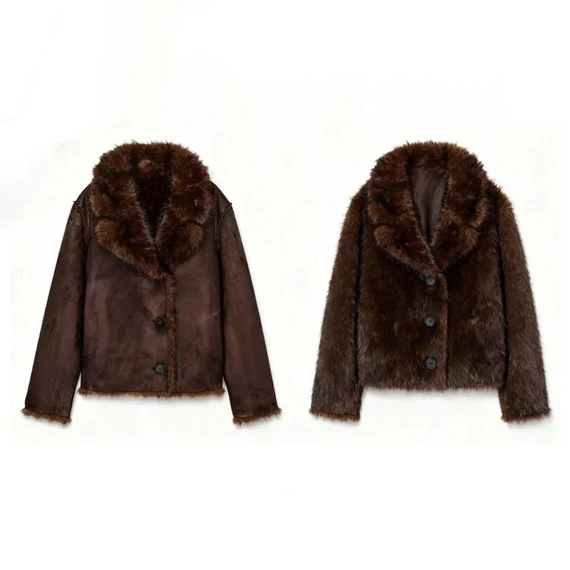 Jenny Reversible Faux Fur Leather Jacket - Image 9