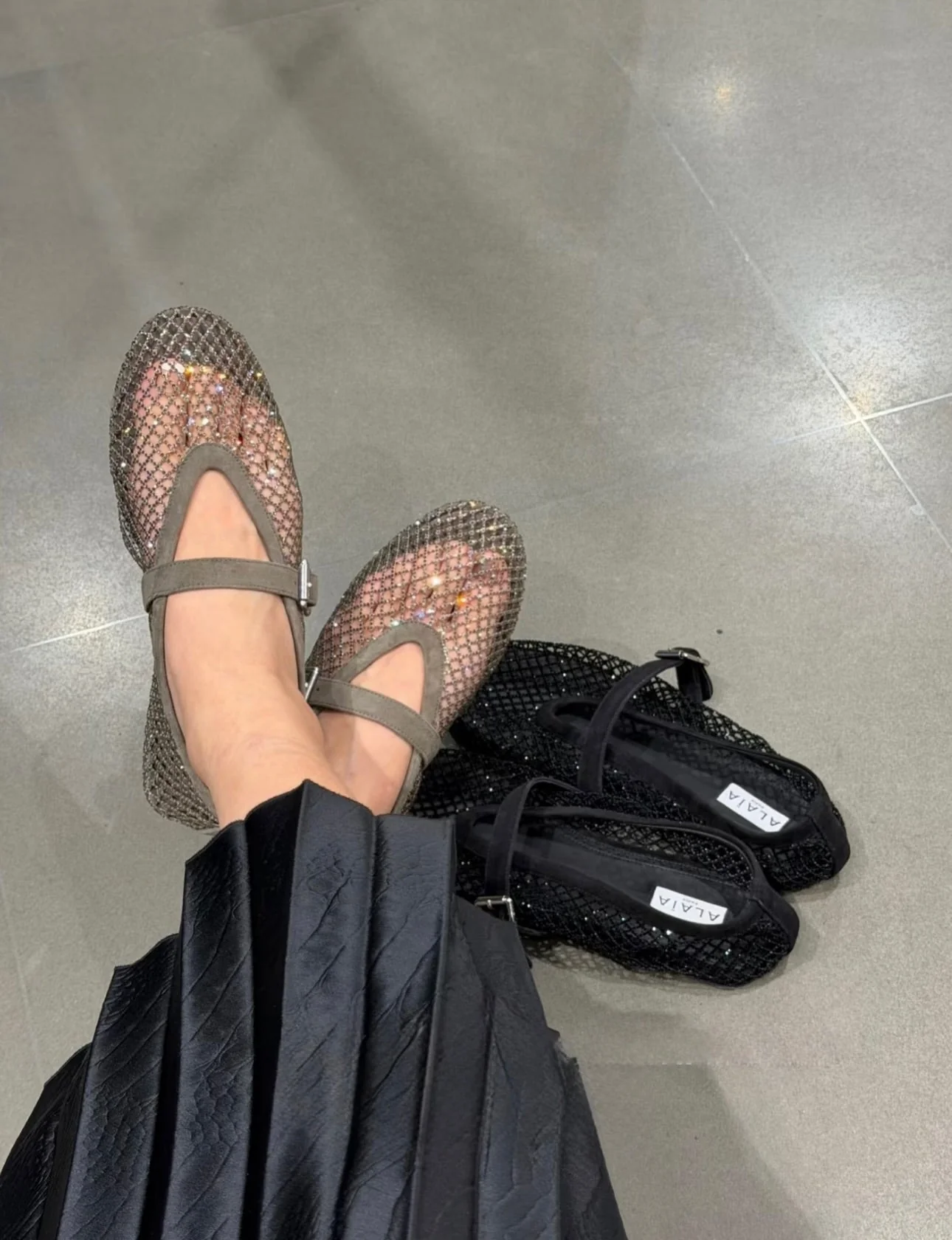 Jessica Rhinestone Mesh Ballet Flats - Image 10