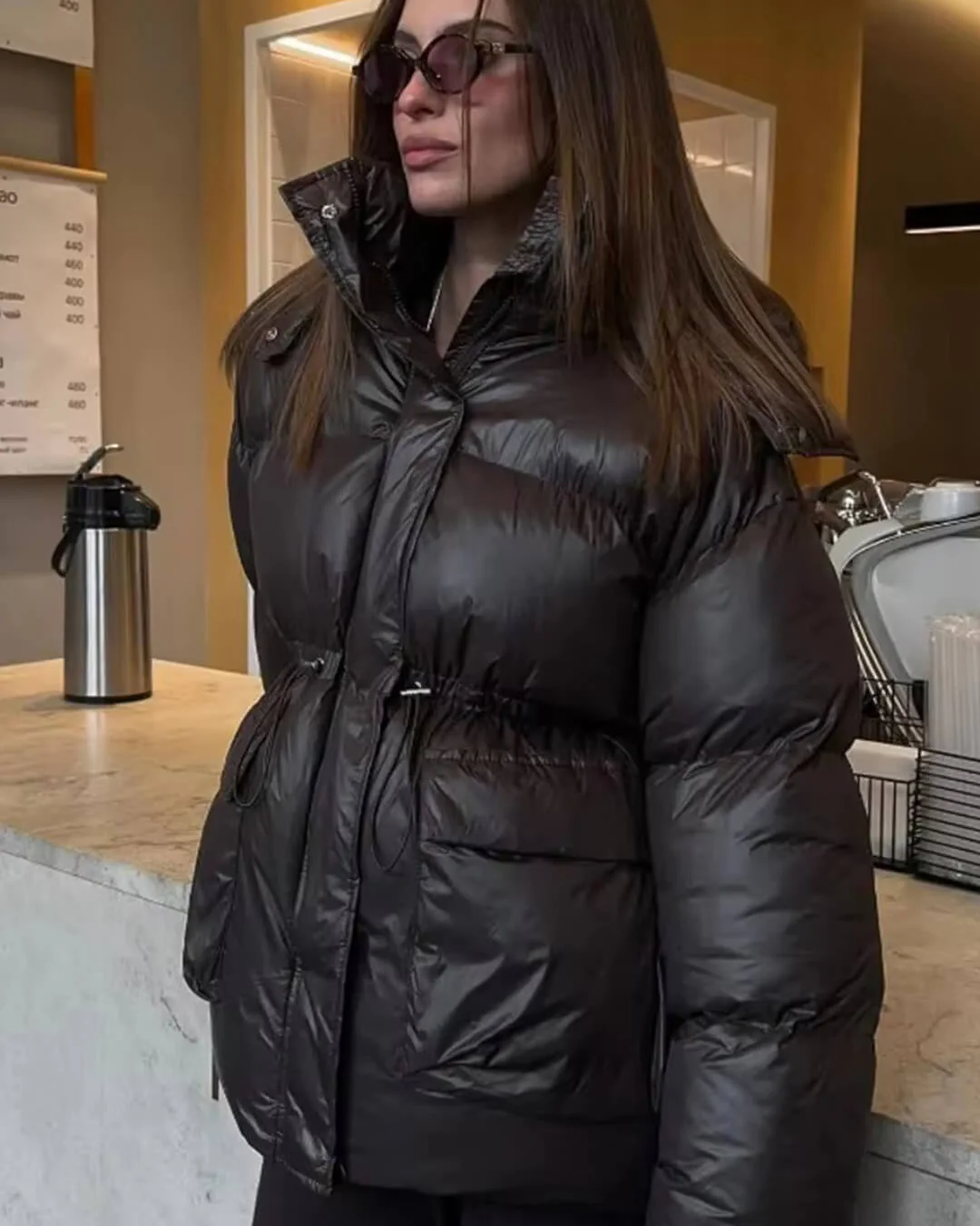 Jillian Glossy Puffer Jacket - Image 6