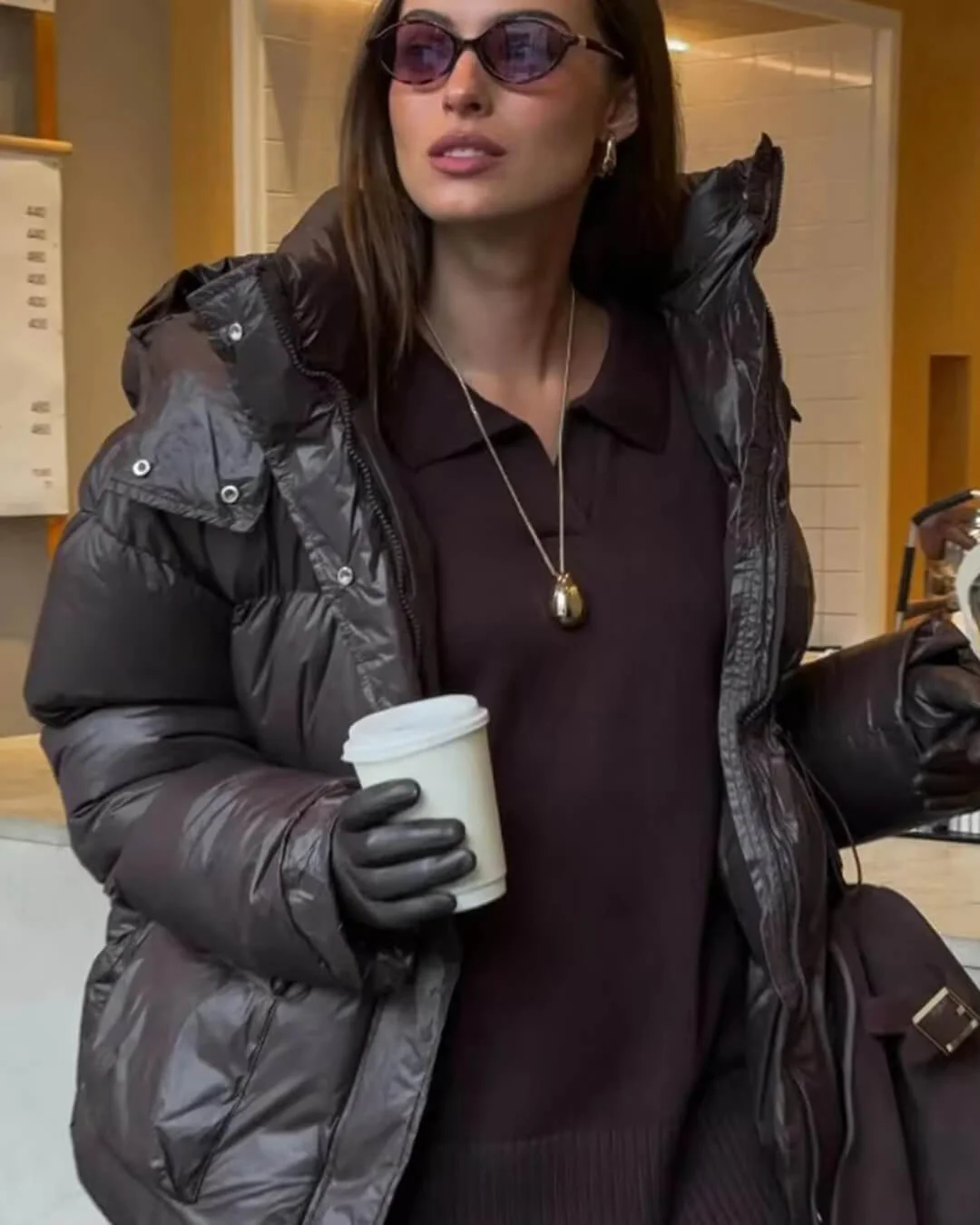 Jillian Glossy Puffer Jacket - Image 8