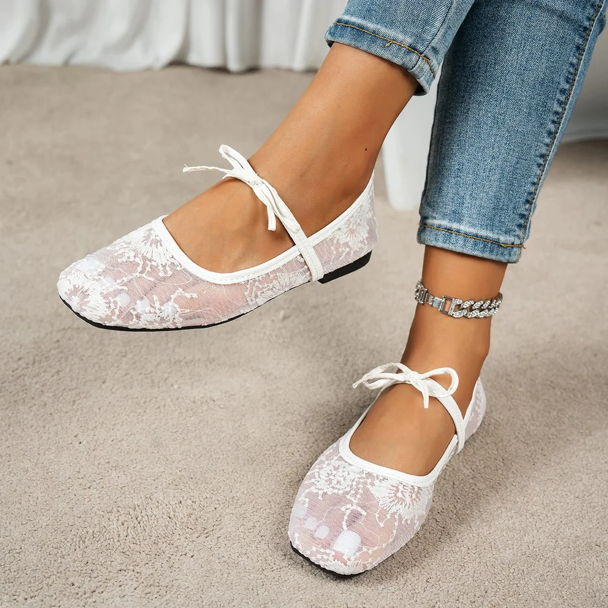 Joan Mesh Ballet Flats - Image 3