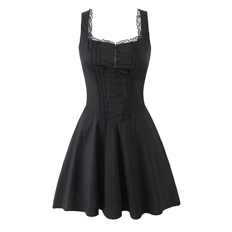 Jolie Flowy Lace Up Mini Dress