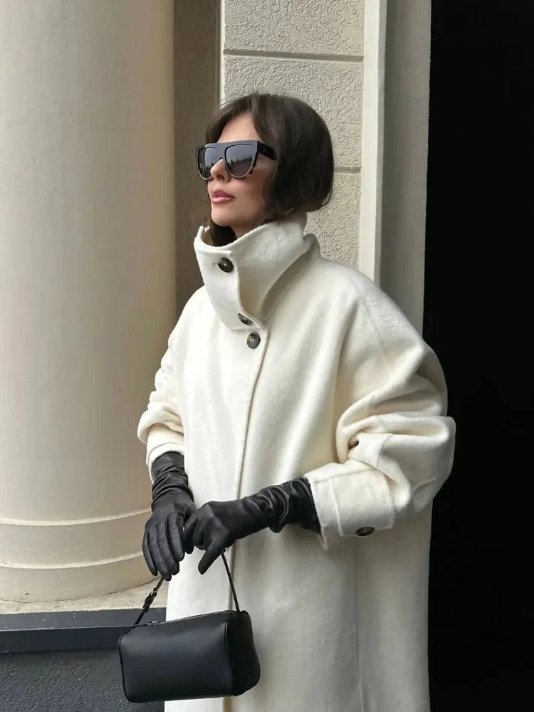 Juliana Stand Collar Long Coat - Image 3