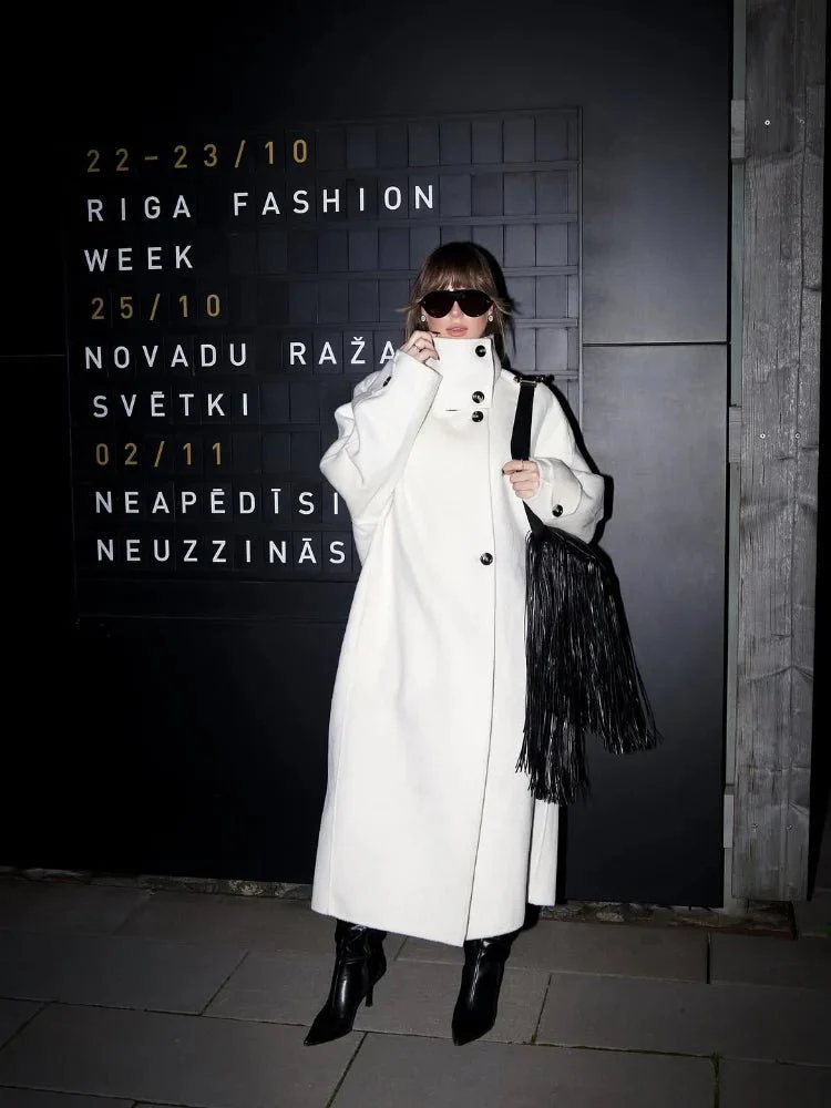 Juliana Stand Collar Long Coat - Image 5