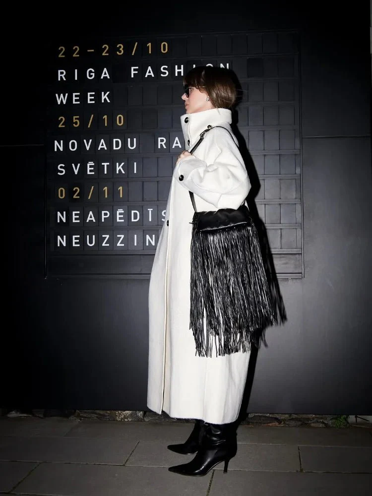 Juliana Stand Collar Long Coat - Image 6