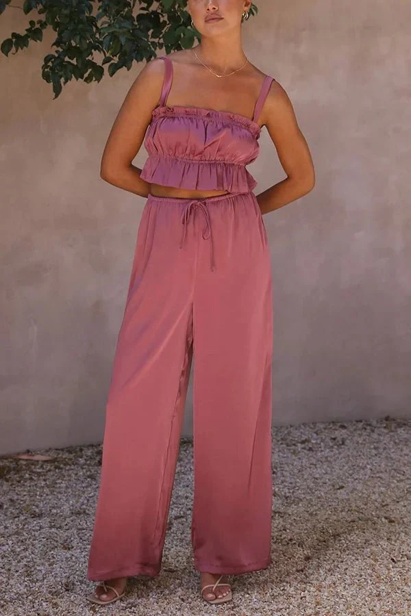 Julianne Ruffle Top Elastic Waist Pants Set - Image 13