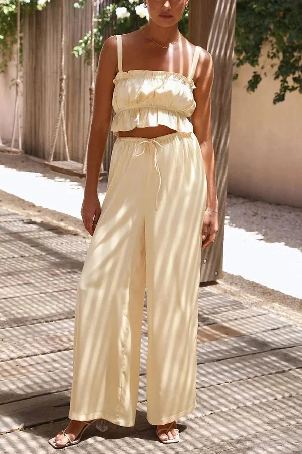 Julianne Ruffle Top Elastic Waist Pants Set - Image 6