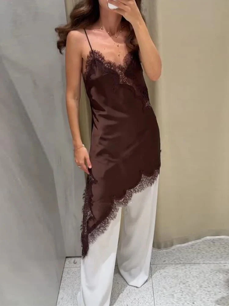 Kara Asymmetric Satin Mini Dress - Image 5