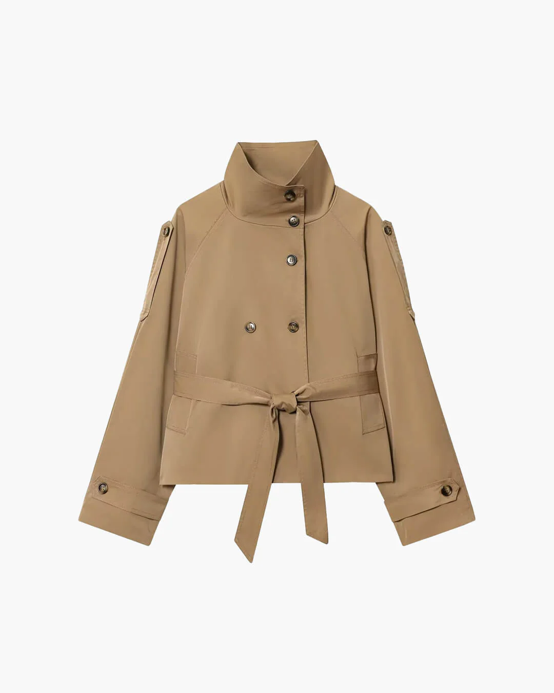 Kara Stand Collar Crop Trenchcoat - Image 30