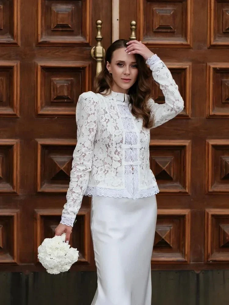 Katalina Puff Sleeve Lace Blouse - Image 7