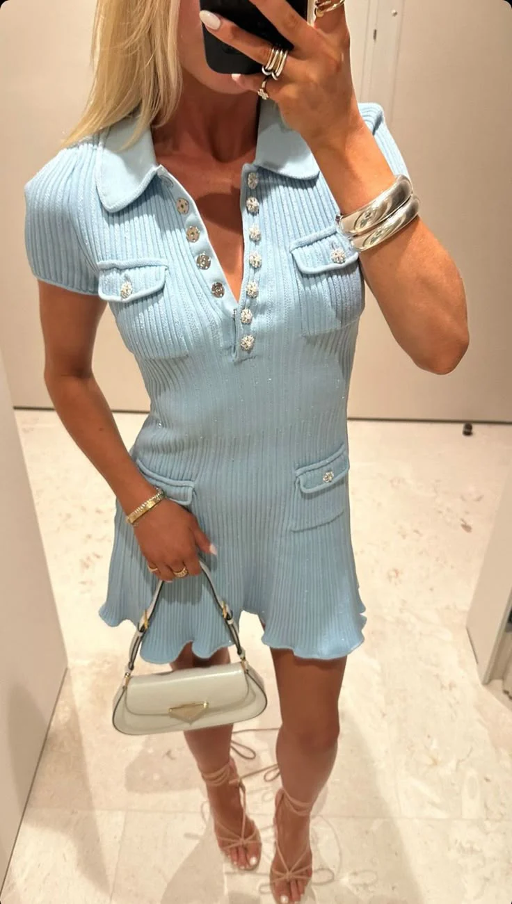 Katya Sequin Knit Mini Dress - Image 2
